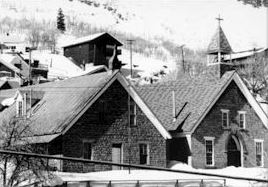 Front View of Saint Marys Church in Black and White