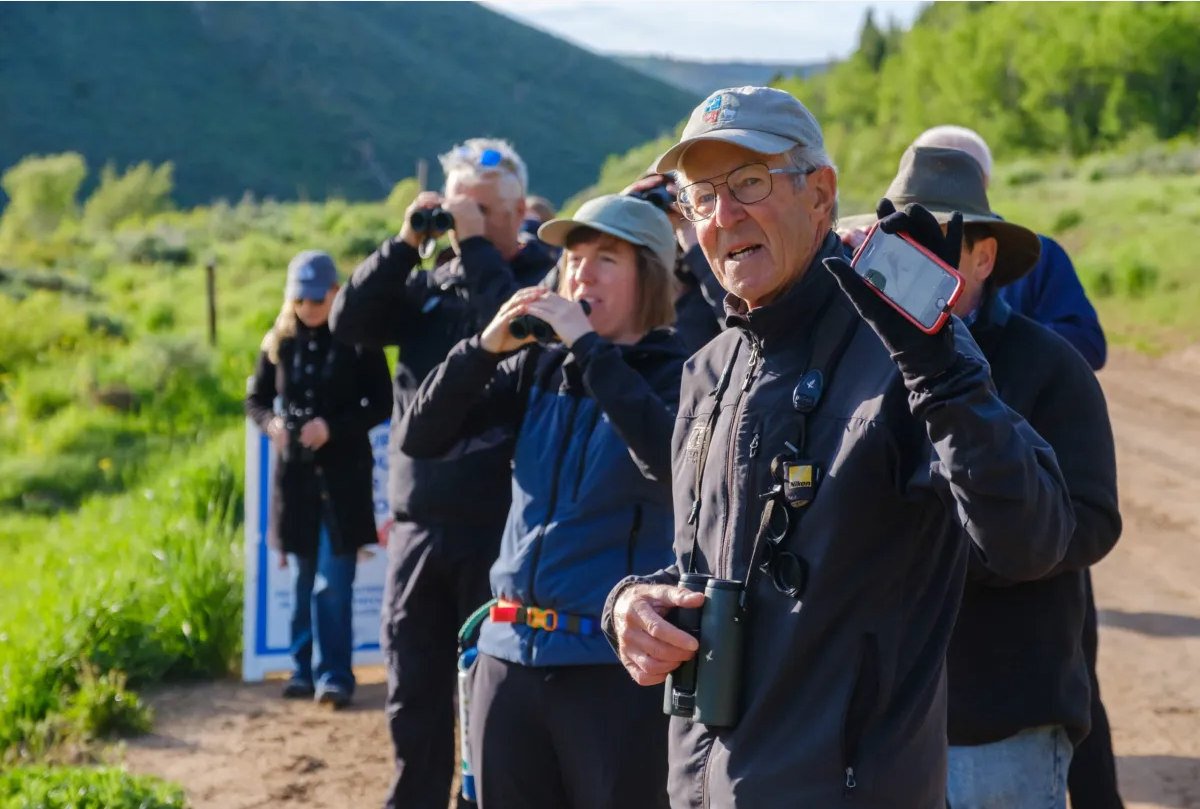 Ambassador leading a birding group