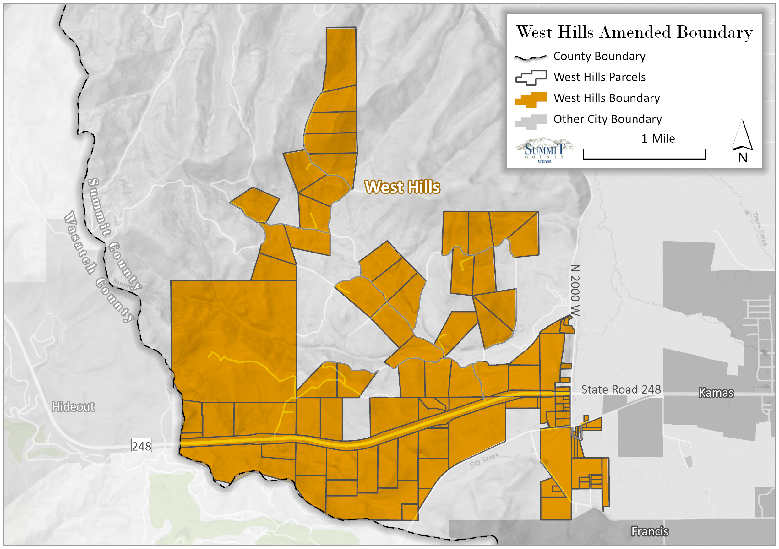 A map the shows where the West Hills Incorporation could be located. 